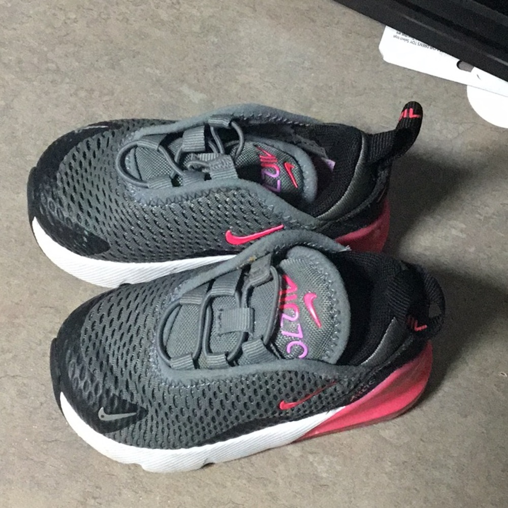 Nike Kids Gray and Pink Sneakers